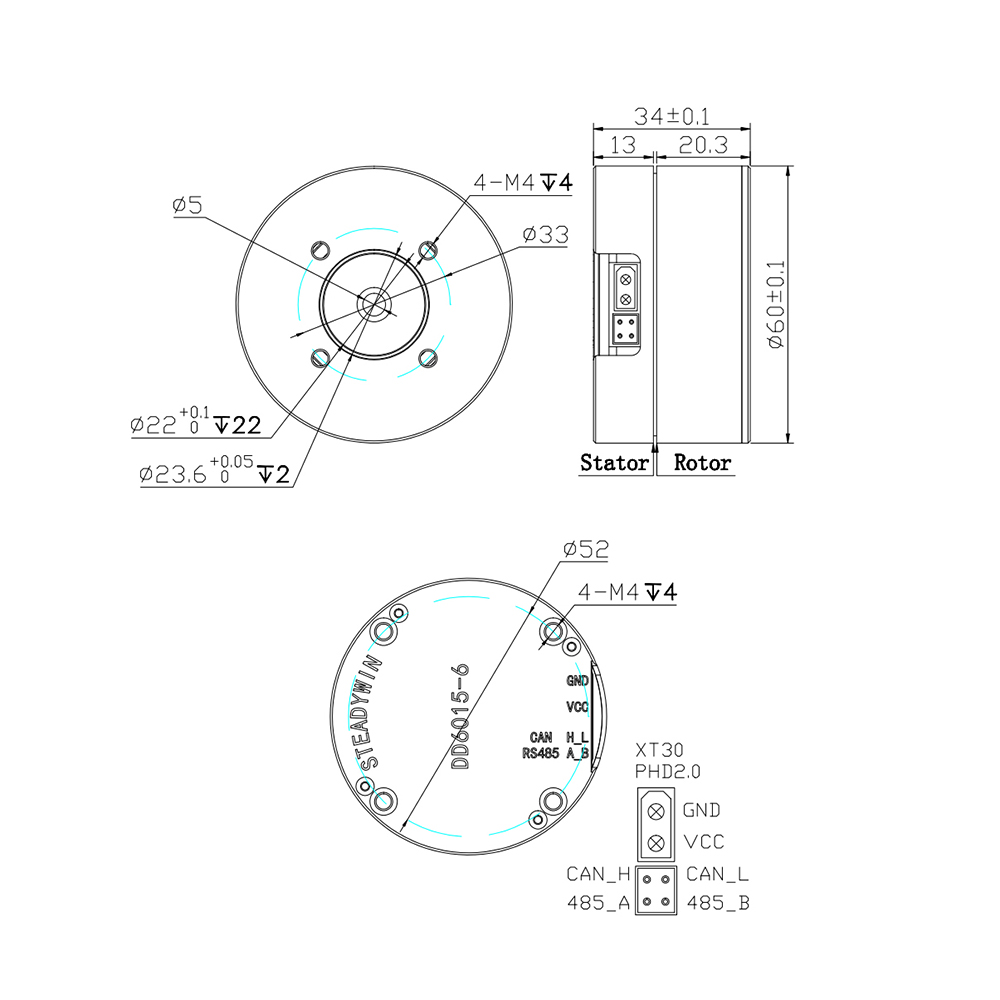 Direct Drive Servo Motor Robotics - DD6015 Serwomotor z napędem bezpośrednim -
